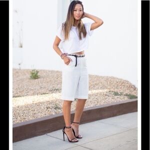 Joe Benbasset Bermuda Shorts Grey & White Pin Stripe Cotton and Spandex Size 13